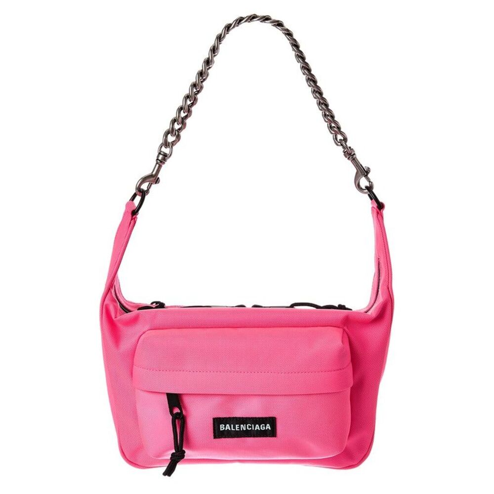 Balenciaga Raver Medium Canvas Shoulder Bag, Pink